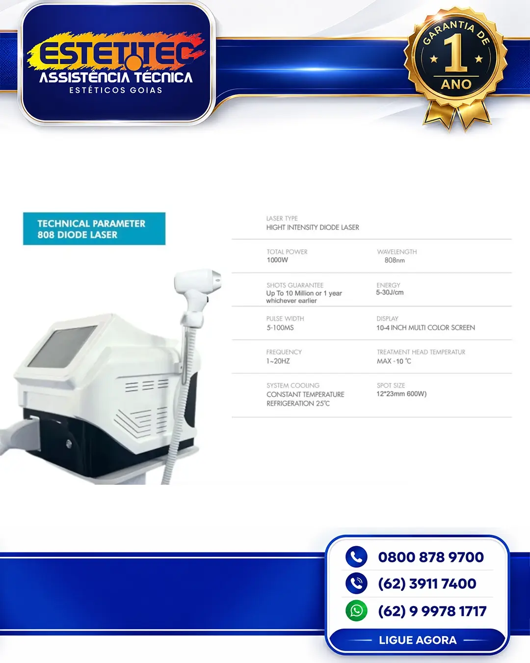 MANUTENÇÃO PREVENTIVA KMS 808 DIODE LASER RIO DE JANEIRO