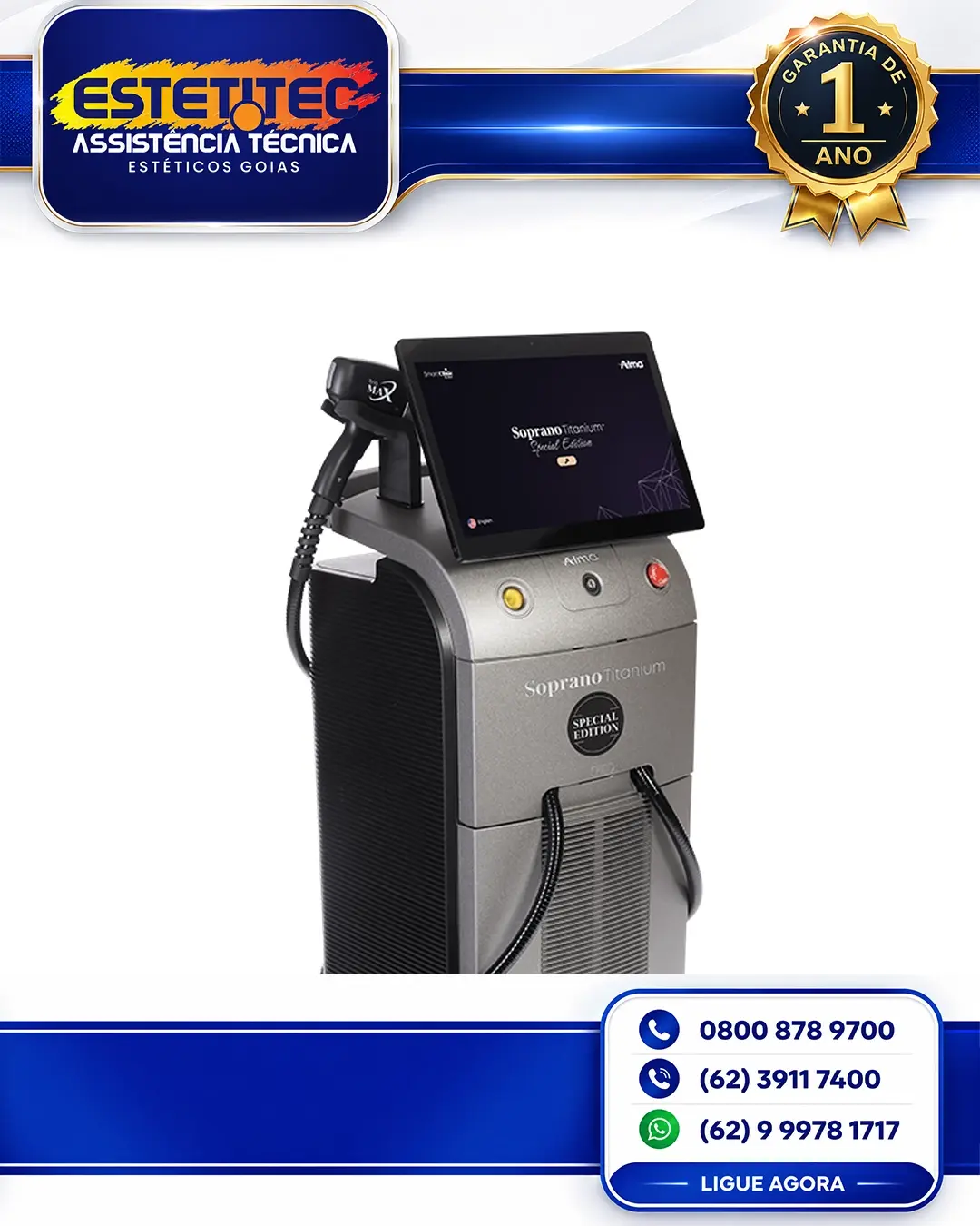 SUPORTE TÉCNICO PARA ALMA LASER SOPRANO TITANIUM DUO SANTA CATARINA